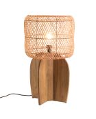 Lampe en bois de teck recyclé naturelle - 38x38 cm
