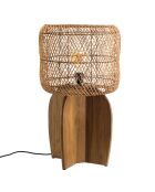 Lampe en bois de teck recyclé naturelle - 38x38 cm