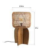 Lampe en bois de teck recyclé naturelle - 38x38 cm