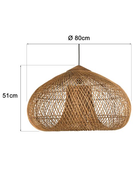 Suspension en bois de teck recyclé naturelle - 80x80 cm