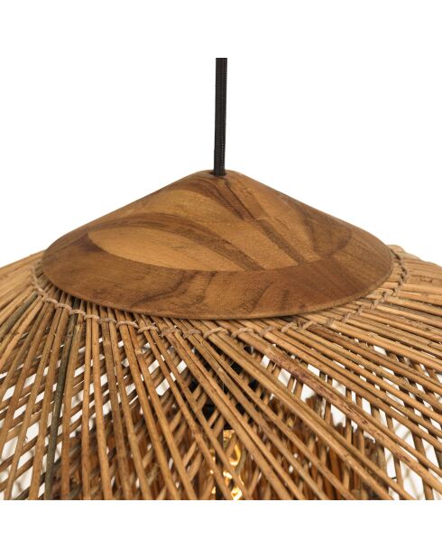 Suspension en bois de teck recyclé naturelle - 80x80 cm