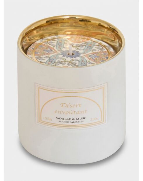 Bougie parfumée en céramique Lucia Vanille blanc - 250g