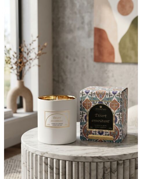 Bougie parfumée en céramique Lucia Vanille blanc - 250g