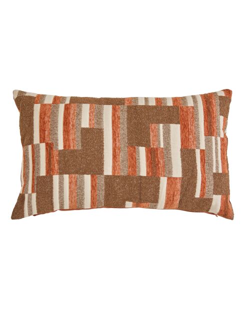Coussin Jacquard en chenille Calix ambre - 30x50cm