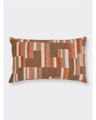 Coussin Jacquard en chenille Calix ambre - 30x50cm