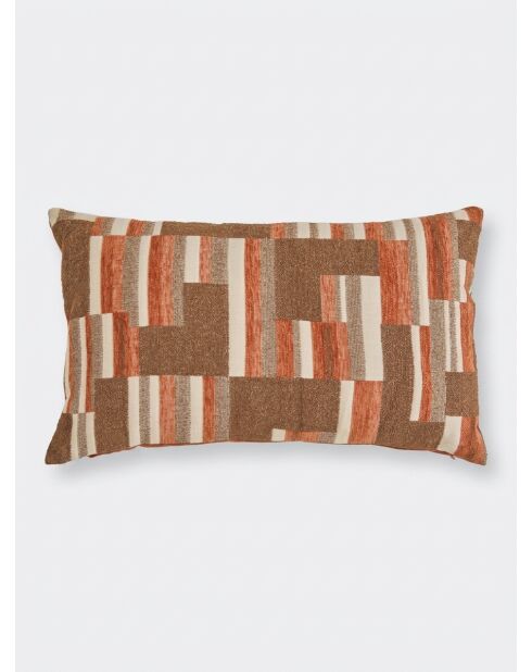 Coussin Jacquard en chenille Calix ambre - 30x50cm