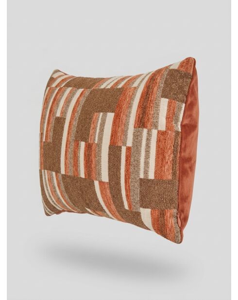Coussin Jacquard en chenille Calix ambre - 30x50cm