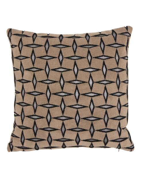 Coussin jacquard diamant marron - 40x40cm