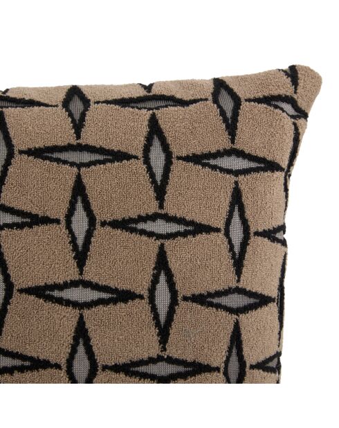 Coussin jacquard diamant marron - 40x40cm