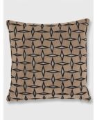 Coussin jacquard diamant marron - 40x40cm