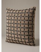 Coussin jacquard diamant marron - 40x40cm