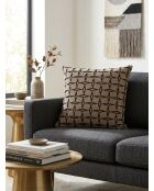 Coussin jacquard diamant marron - 40x40cm