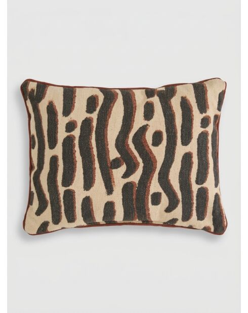 Coussin Wonja imprimé noir - 30x40cm