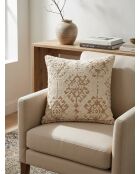 Coussin en coton Ozel ivoire - 40x40cm