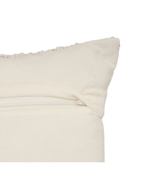 Coussin en coton Ozel ivoire - 40x40cm