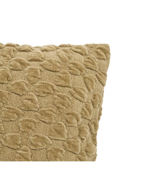 Coussin en chenille Nova vert kaki - 40x40cm