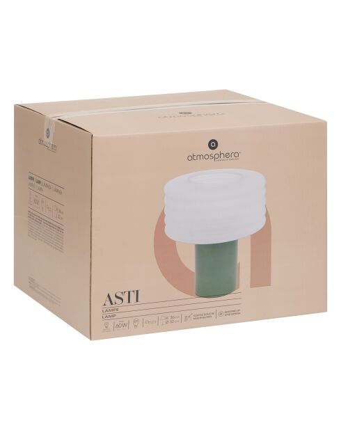 Lampe cylindrique vert - H. 36cm