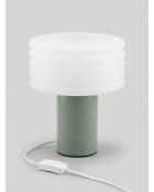 Lampe cylindrique vert - H. 36cm