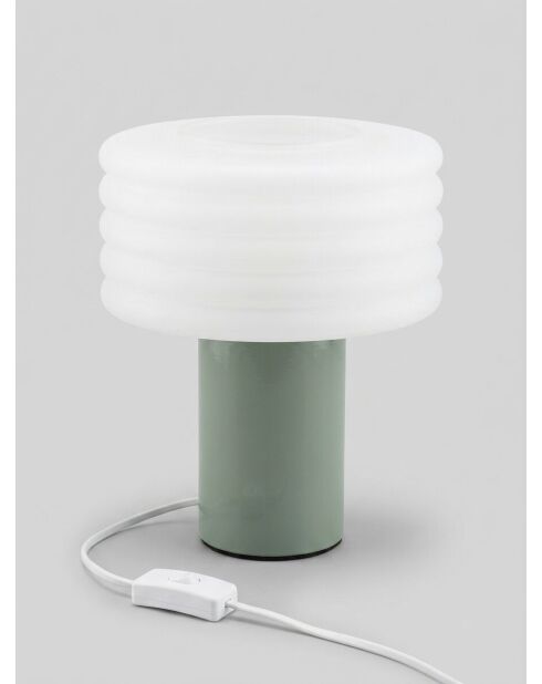 Lampe cylindrique vert - H. 36cm