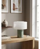 Lampe cylindrique vert - H. 36cm