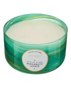 Bougie parfumée en verre wavy Berga vert - 540g