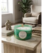 Bougie parfumée en verre wavy Berga vert - 540g