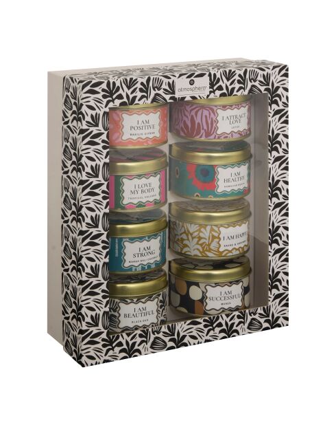 Coffret de 8 bougies parfumées Sujan doré - 65g