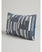 Coussin Jacquard en chenille Calix bleu encre - 30x50cm