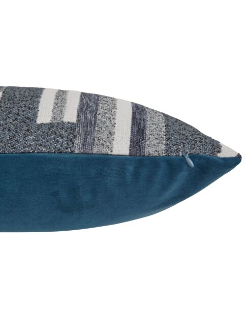 Coussin Jacquard en chenille Calix bleu encre - 30x50cm
