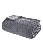 Plaid grigio in flanella diamantata - 180x230cm