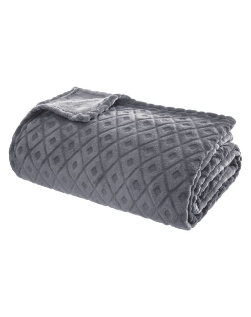 Plaid grigio in flanella diamantata - 180x230cm