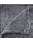Plaid grigio in flanella diamantata - 180x230cm