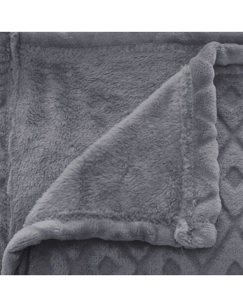 Plaid grigio in flanella diamantata - 180x230cm