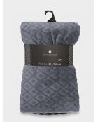Plaid grigio in flanella diamantata - 180x230cm