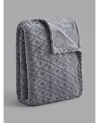 Plaid grigio in flanella diamantata - 180x230cm