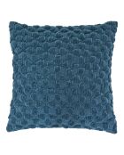 Coussin en chenille Nova bleu egéen - 40x40cm