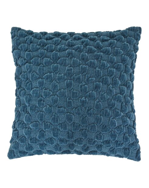 Coussin en chenille Nova bleu egéen - 40x40cm