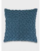 Coussin en chenille Nova bleu egéen - 40x40cm