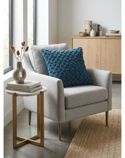 Coussin en chenille Nova bleu egéen - 40x40cm