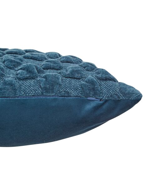 Coussin en chenille Nova bleu egéen - 40x40cm