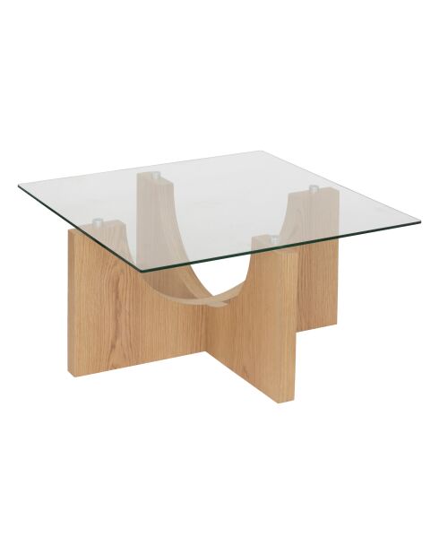 Table basse en verre Etini miel - L.85 x l.85 x H.45 cm