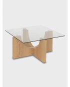 Table basse en verre Etini miel - L.85 x l.85 x H.45 cm