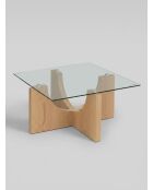 Table basse en verre Etini miel - L.85 x l.85 x H.45 cm