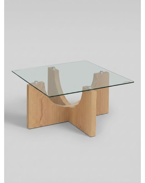 Table basse en verre Etini miel - L.85 x l.85 x H.45 cm