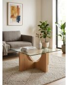 Table basse en verre Etini miel - L.85 x l.85 x H.45 cm