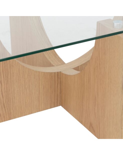 Table basse en verre Etini miel - L.85 x l.85 x H.45 cm