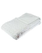 Plaid bianco in pelliccia riccia - 180x230cm