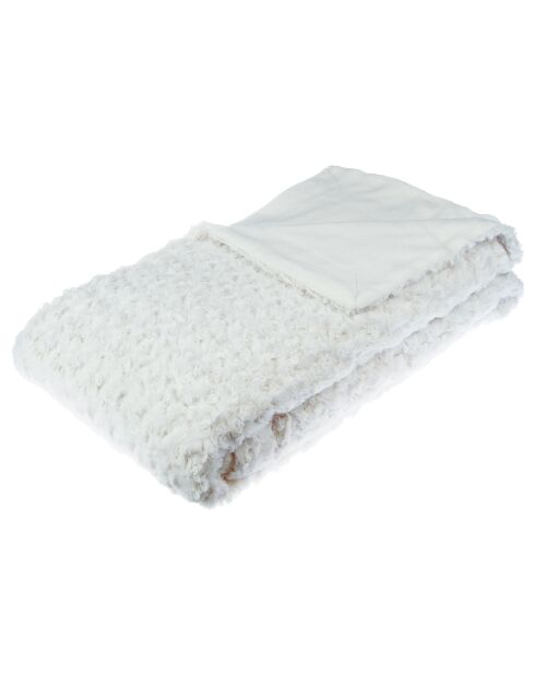 Plaid bianco in pelliccia riccia - 180x230cm