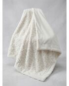 Plaid bianco in pelliccia riccia - 180x230cm