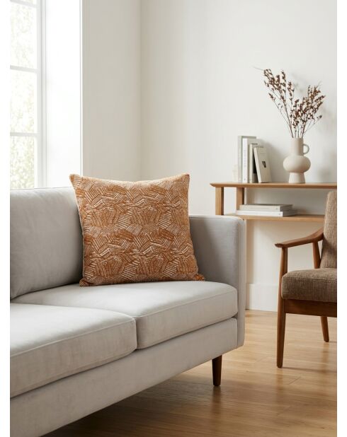 Housse de Coussin Jani marron caramel - 40x40cm
